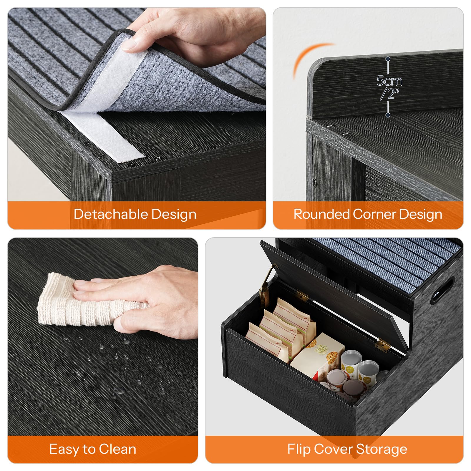 HOOBRO removable carpet for easy cleaning between uses