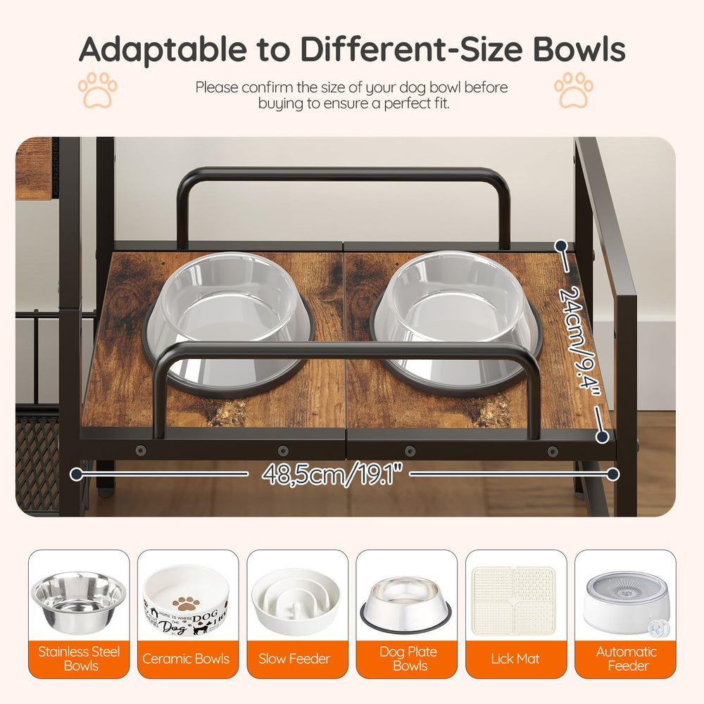HOOBRO raised dog bowl stand assembly-guide shows quick setup for busy owners.