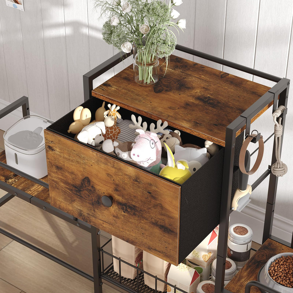 HOOBRO raised dog bowl stand in-use illustrates stable, organized mealtime for pets.