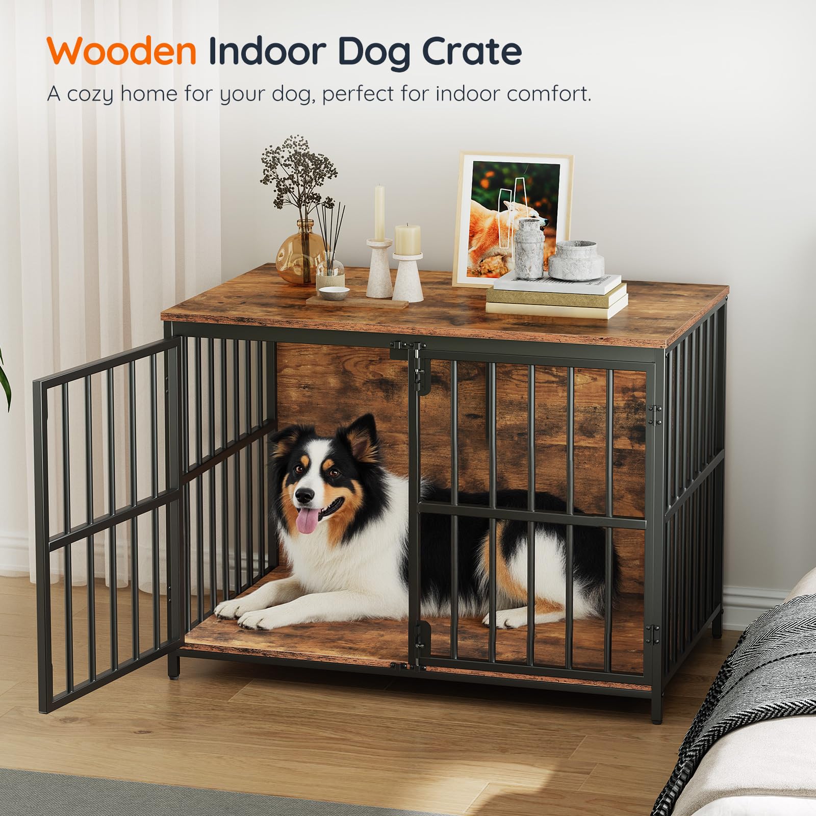 HOOBRO reinforced horizontal bars provide secure structure and comfort for small to medium dogs