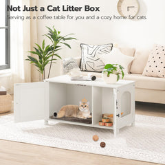 HOOBRO removable divider highlights adjustable interior for larger litter boxes or custom layouts.