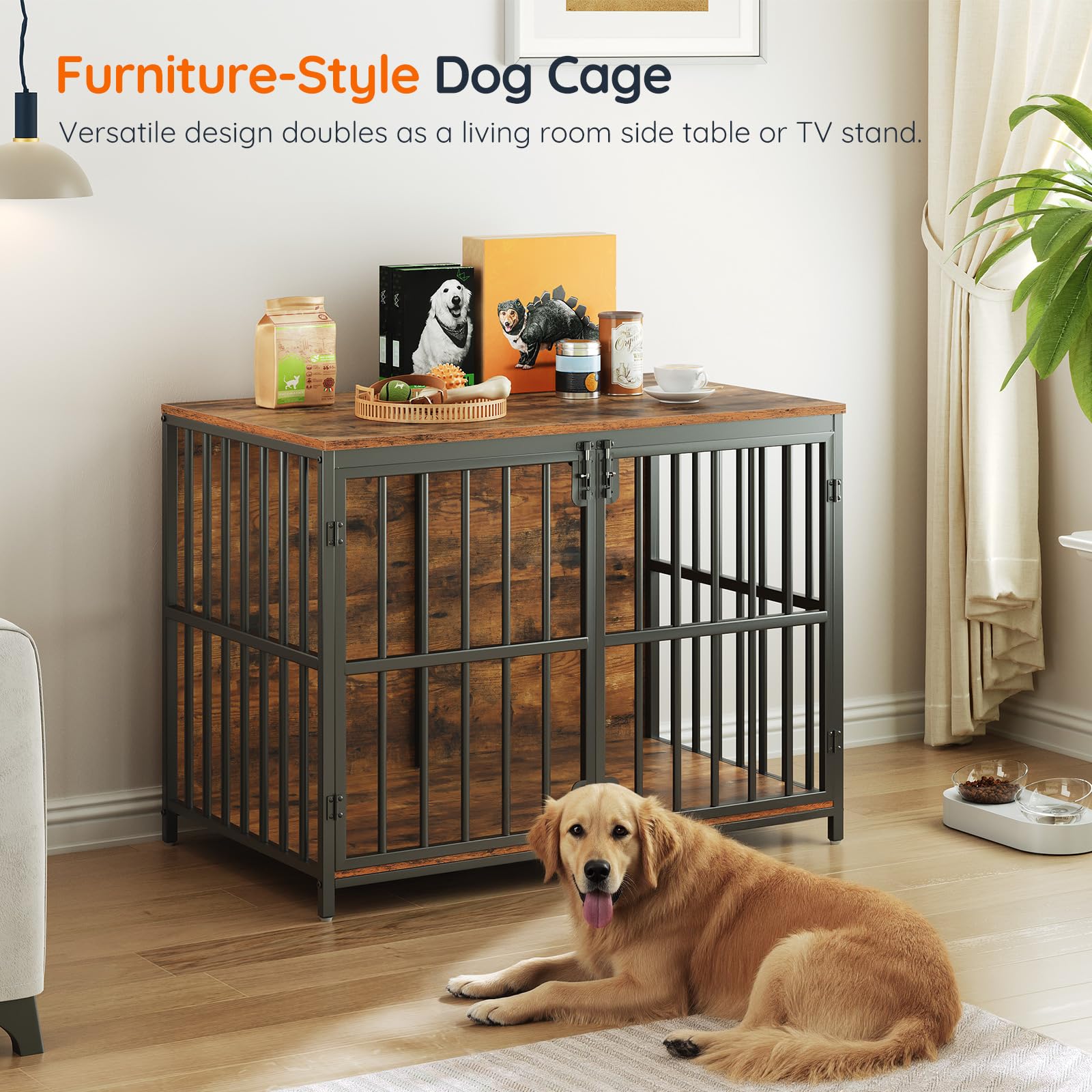 HOOBRO rustic brown and black finish complements modern interiors and decor