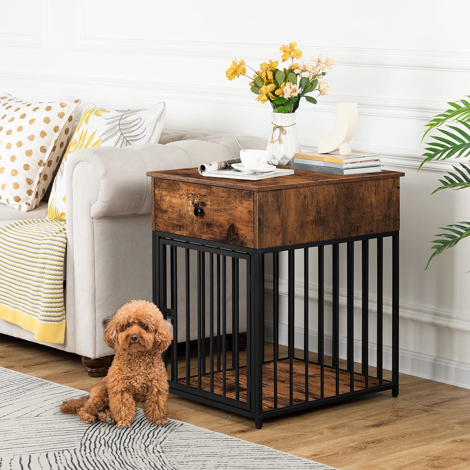 HOOBRO rustic brown and black finish blends industrial and cozy styles