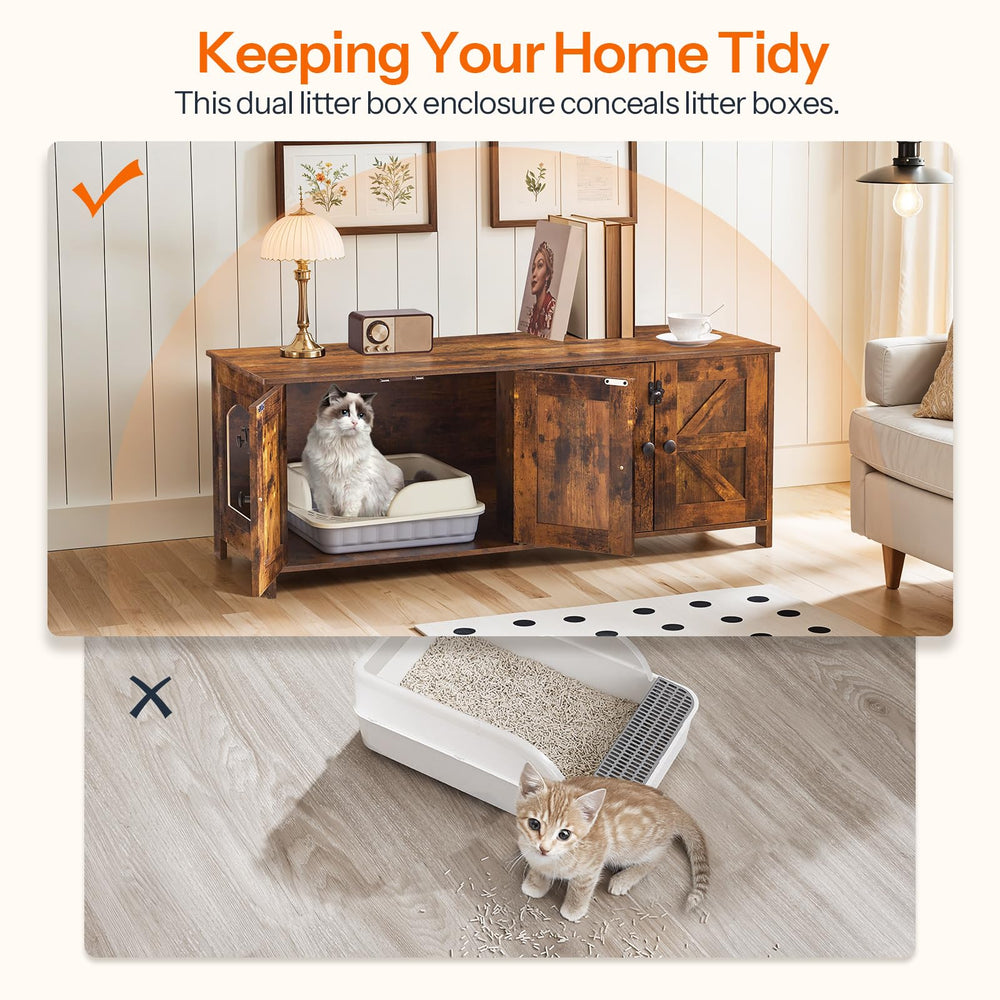 HOOBRO side arch doors provide smooth entry for cats in a stylish enclosure