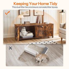 HOOBRO side arch doors provide smooth entry for cats in a stylish enclosure