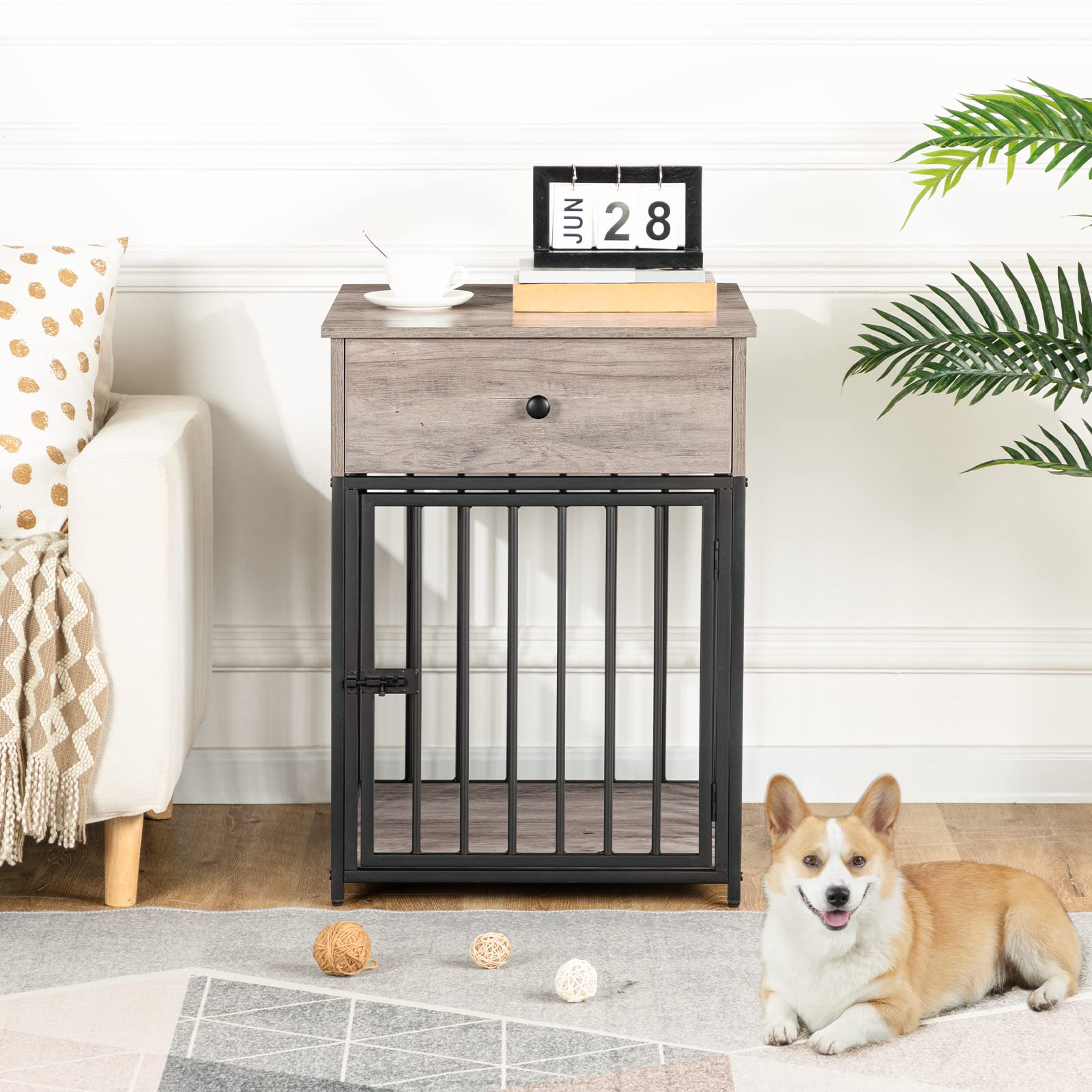 HOOBRO wide-top design dog crate durable surface for decor and daily needs