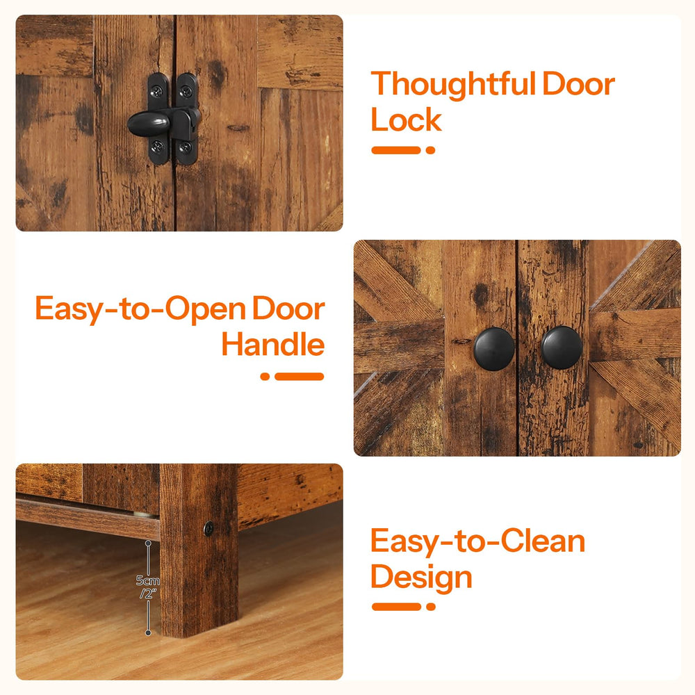 HOOBRO wooden veneer finish adds sturdy, attractive rustic brown furniture