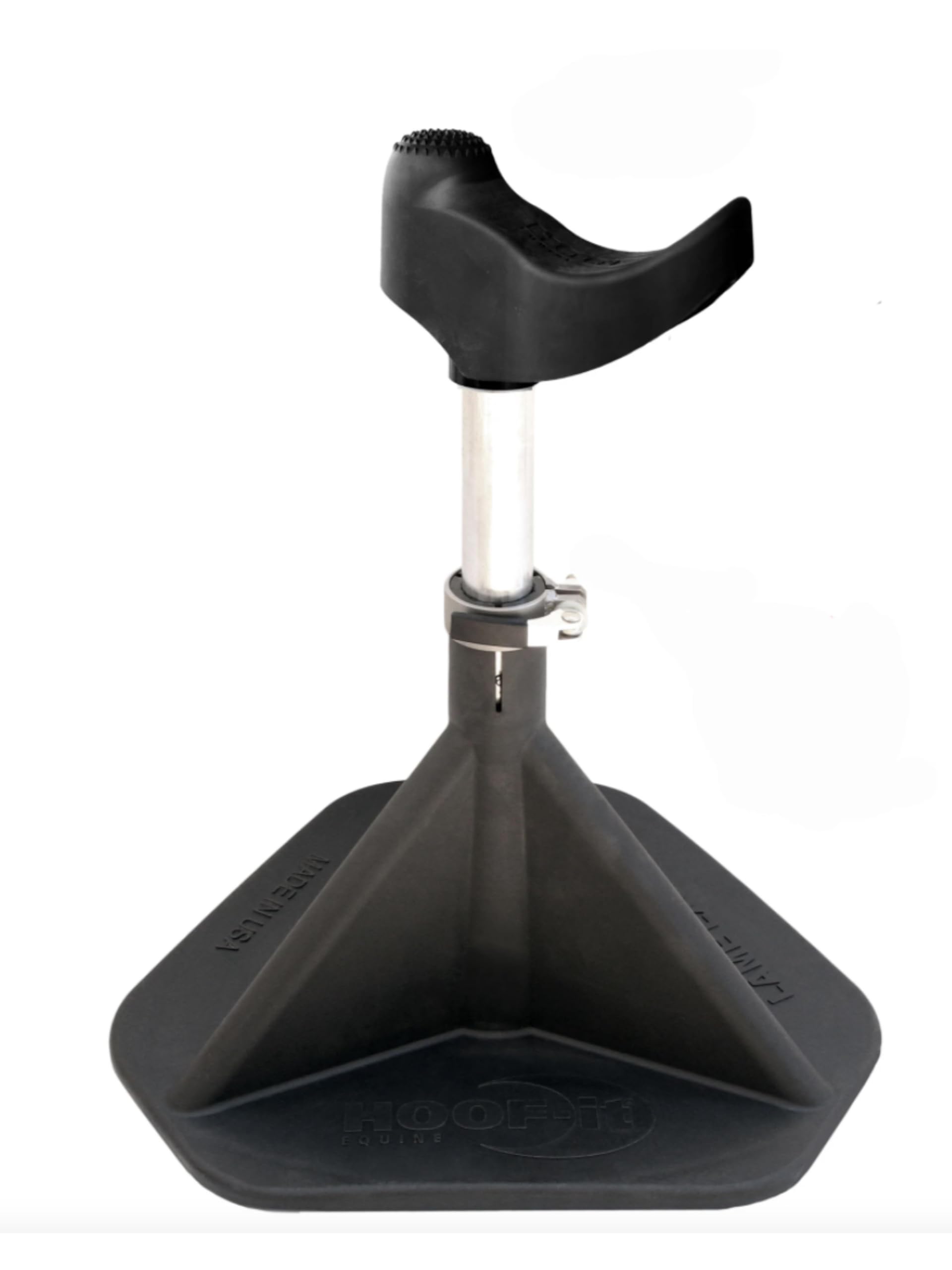Hoof-It Blacksmith hoof stand post provides stable support for precise hoof work.