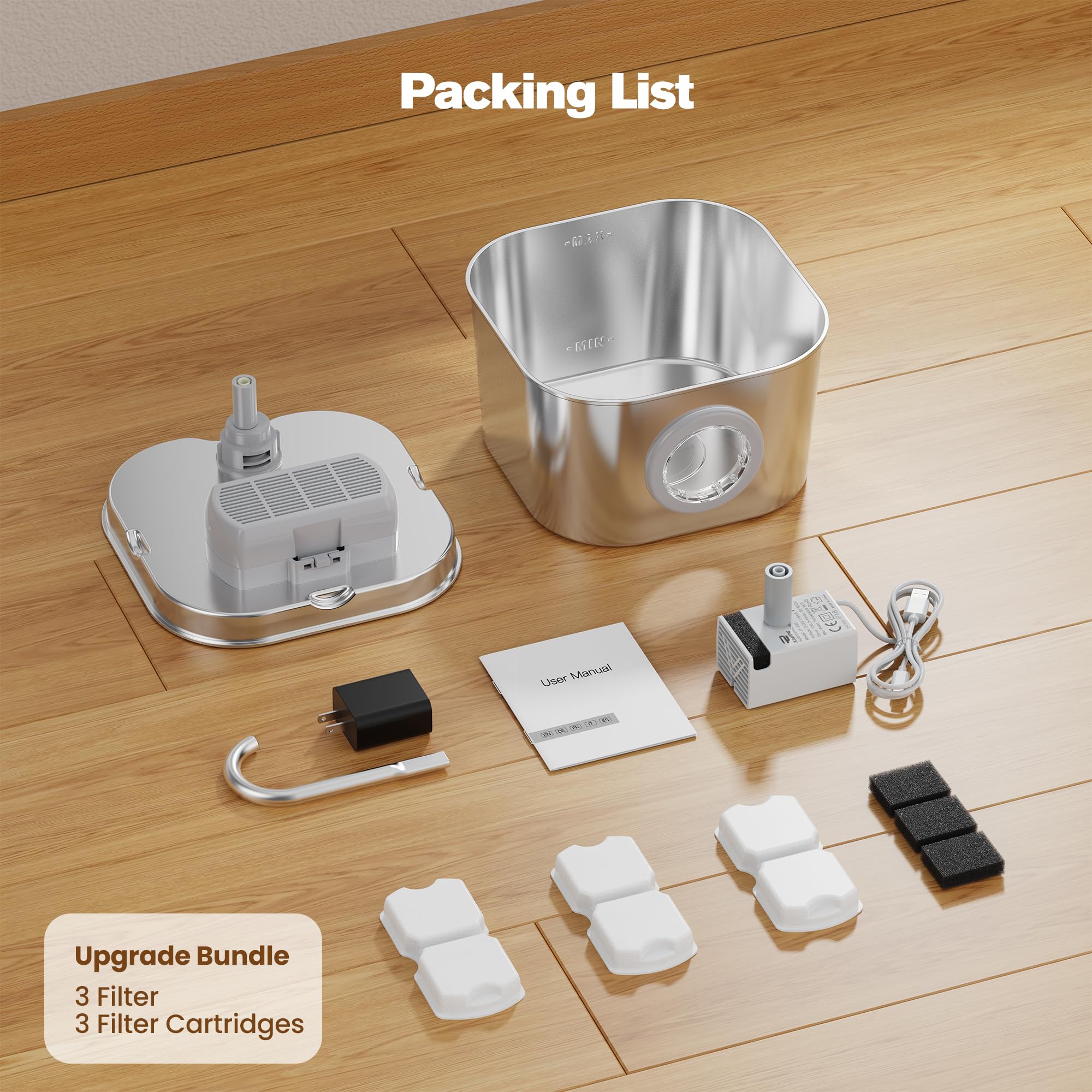 HOOISE cat water fountain suitable for multiple pets at home