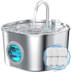 HOOISE cat water fountain stainless steel body shows seamless construction for clean hydration