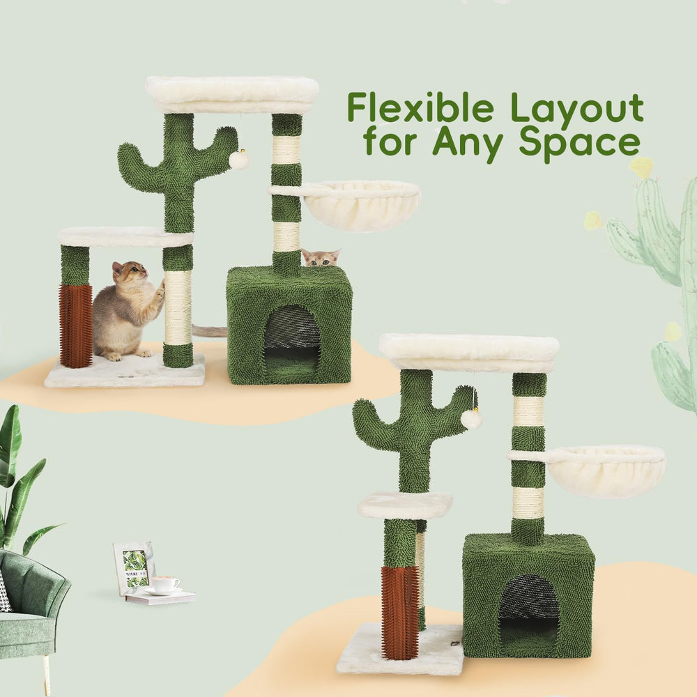 HOOPET 32-inch cat tree with sisal posts provides healthy scratching and furniture protection