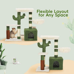 HOOPET 32-inch cat tree with sisal posts provides healthy scratching and furniture protection