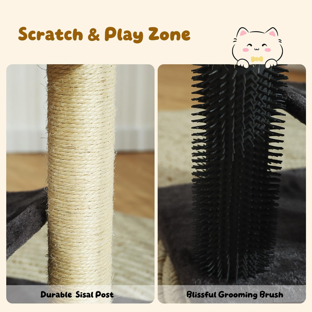 Hoopet cat tree base remains stable for safe climbing and lounging