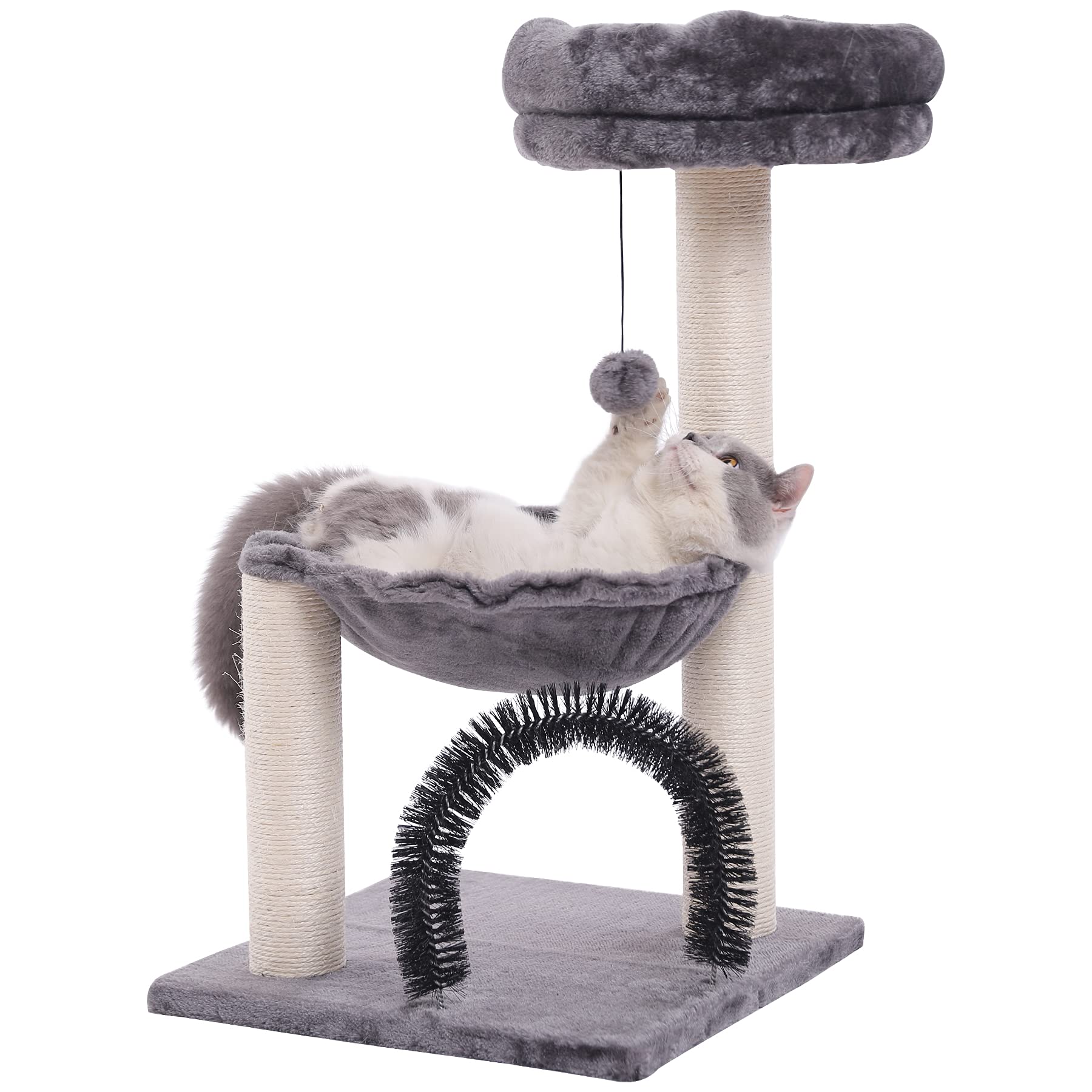 HOOPET cat tree top platform view offering elevated perch for curious indoor cats.