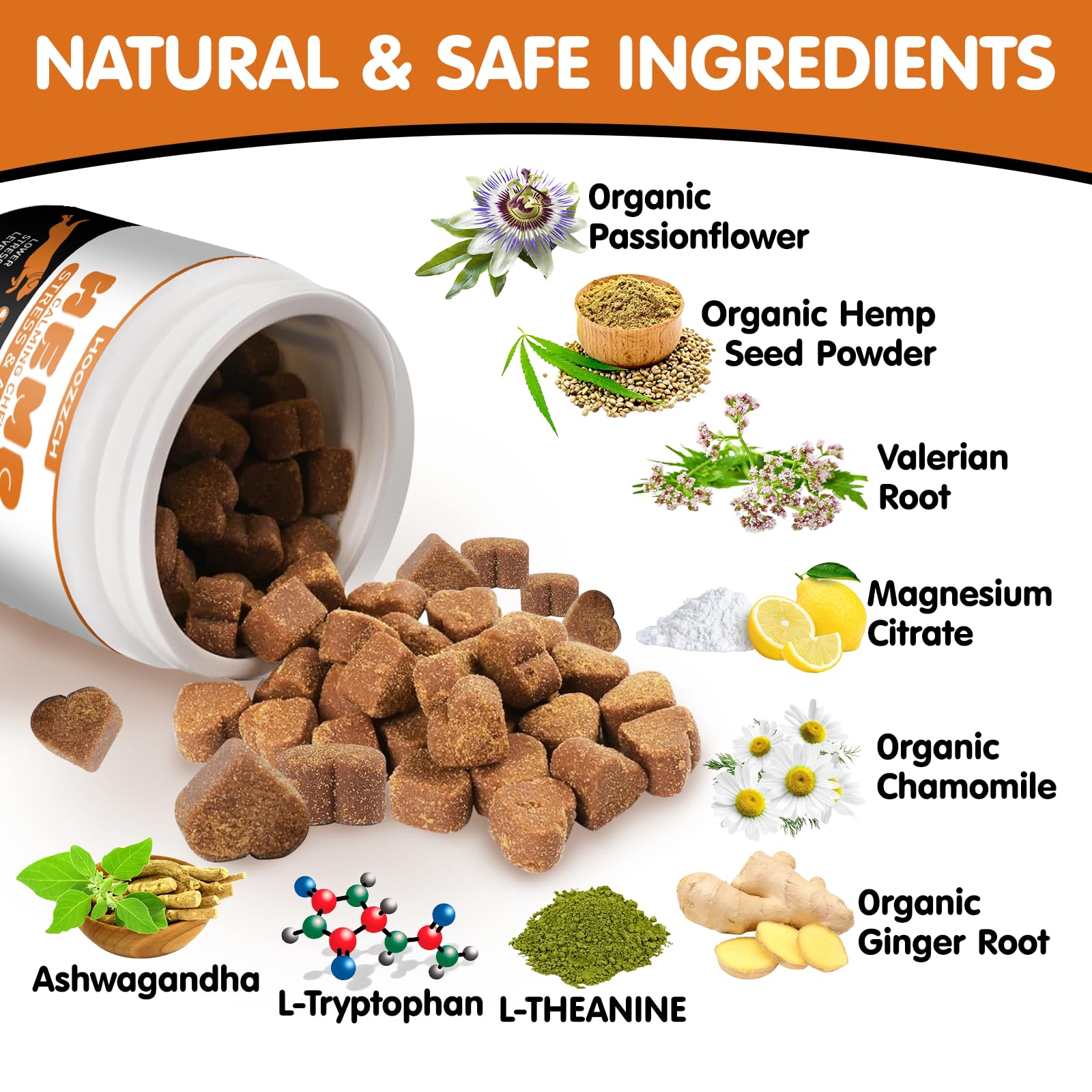 Hoozzch Calming Chews soft chew texture ready to feed.