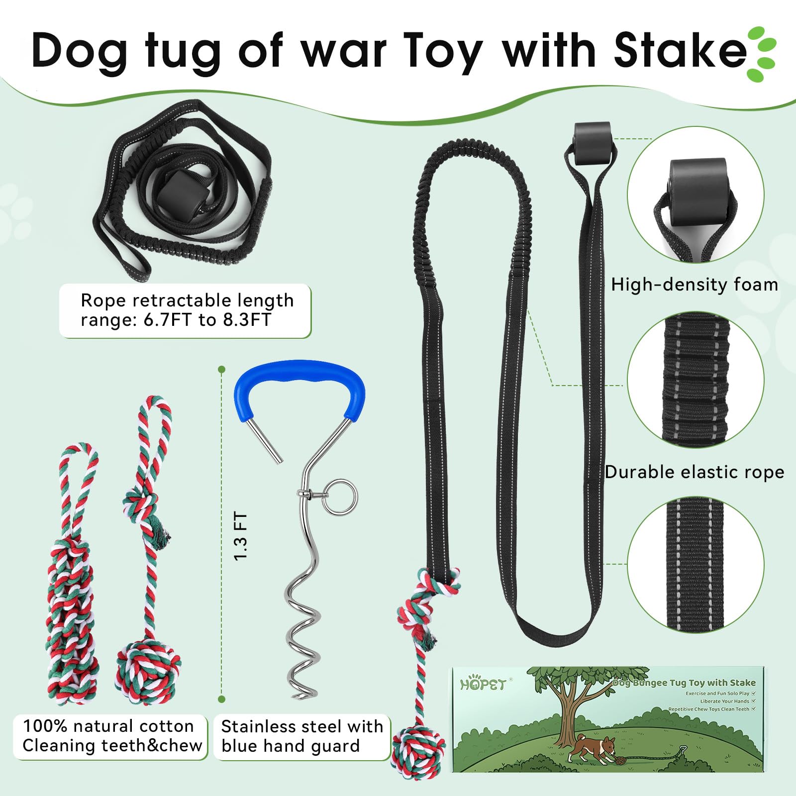 HOPET cotton-rope replacements for extended chewing play
