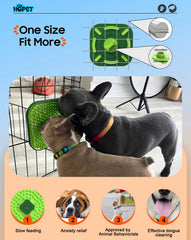 HOPET freezer-safe lick mat keeps treats cold to extend licking time.