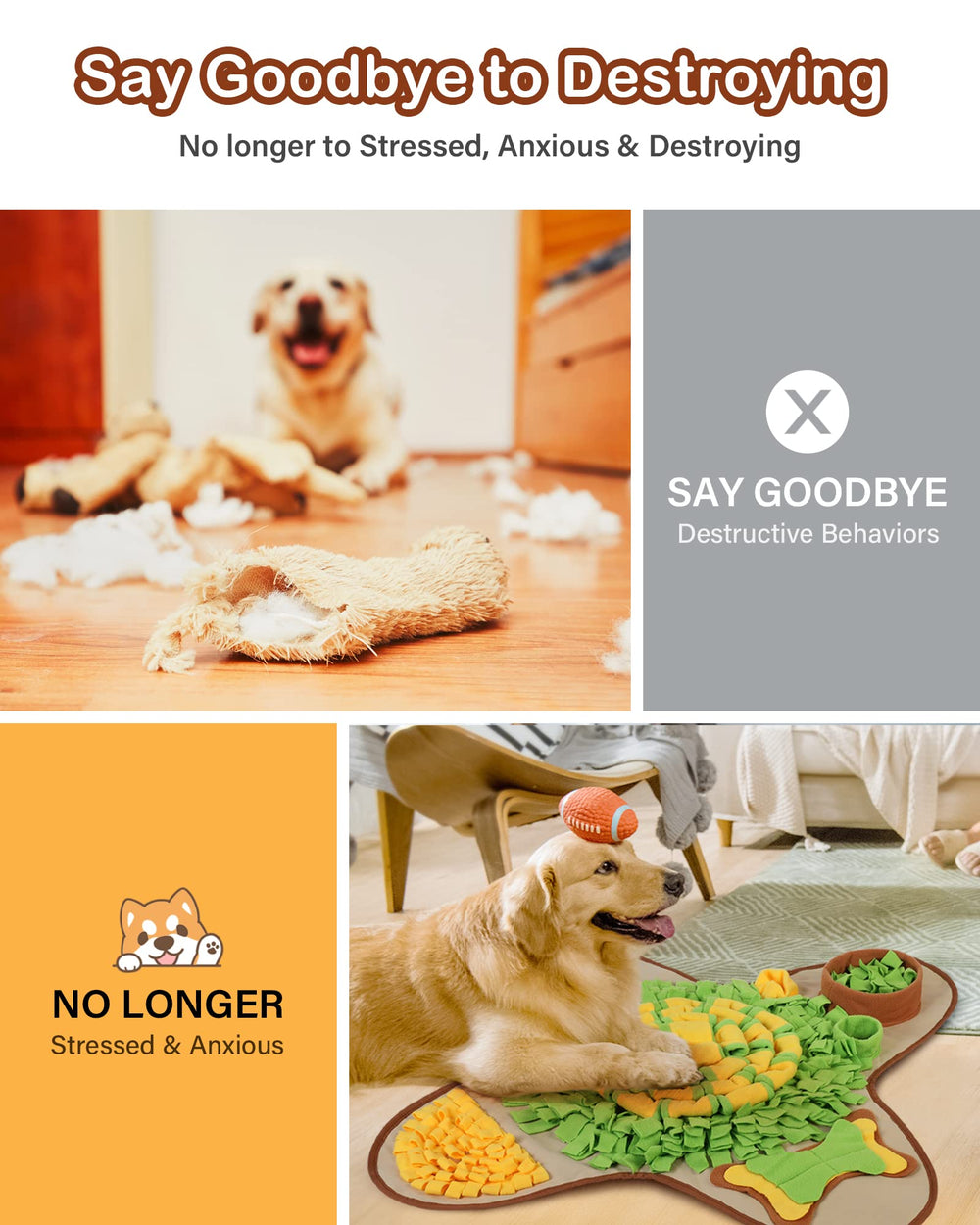 HOPET snuffle mat hidden-food pockets encourage problem-solving and rewarding sniffing.