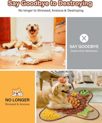 HOPET Snuffle Mat with multiple feeding pockets engaging smart dogs.