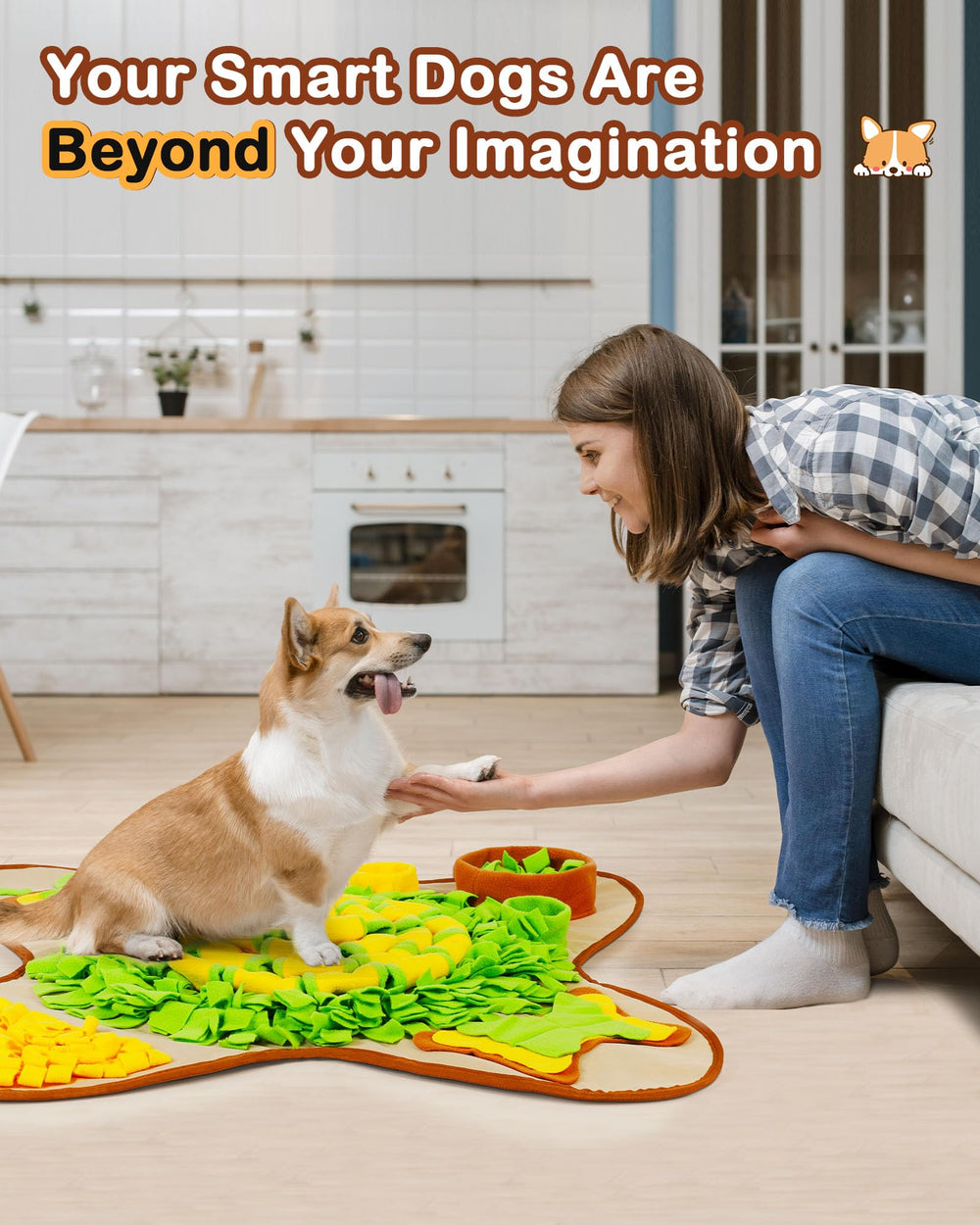 HOPET snuffle mat slows feeding and stimulates senses for hours of fun.
