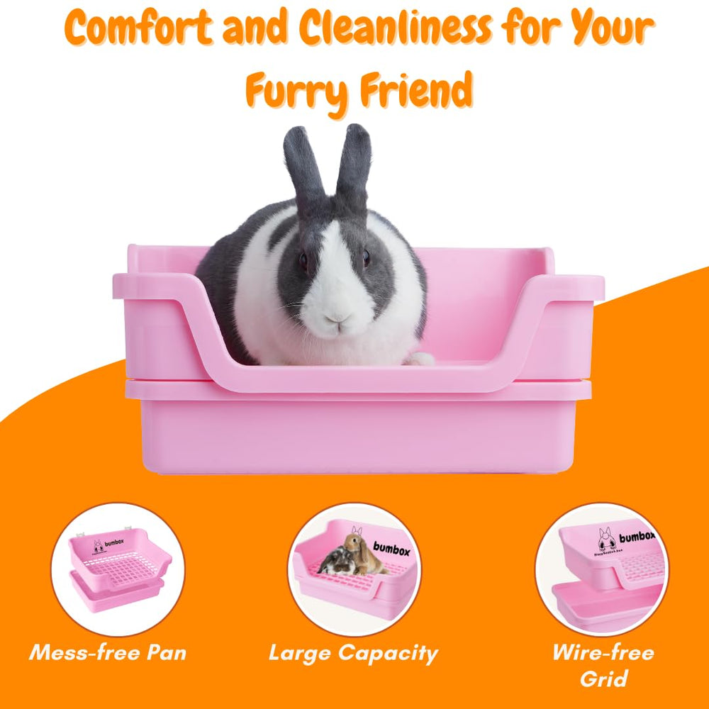 HoppScotch.bun Bumbox pink grid design reduces mess and keeps paws comfortable