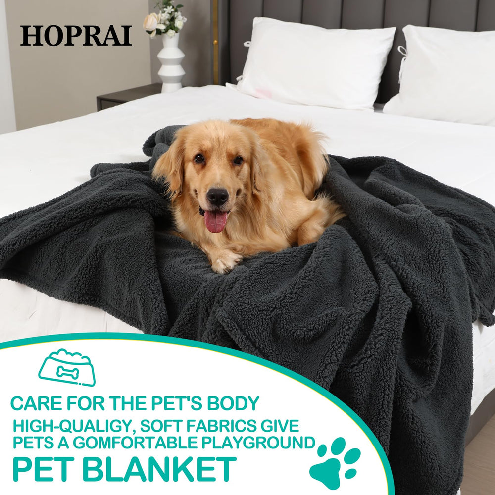HOPRAI dog blanket leakproof design guards against liquids in living spaces.