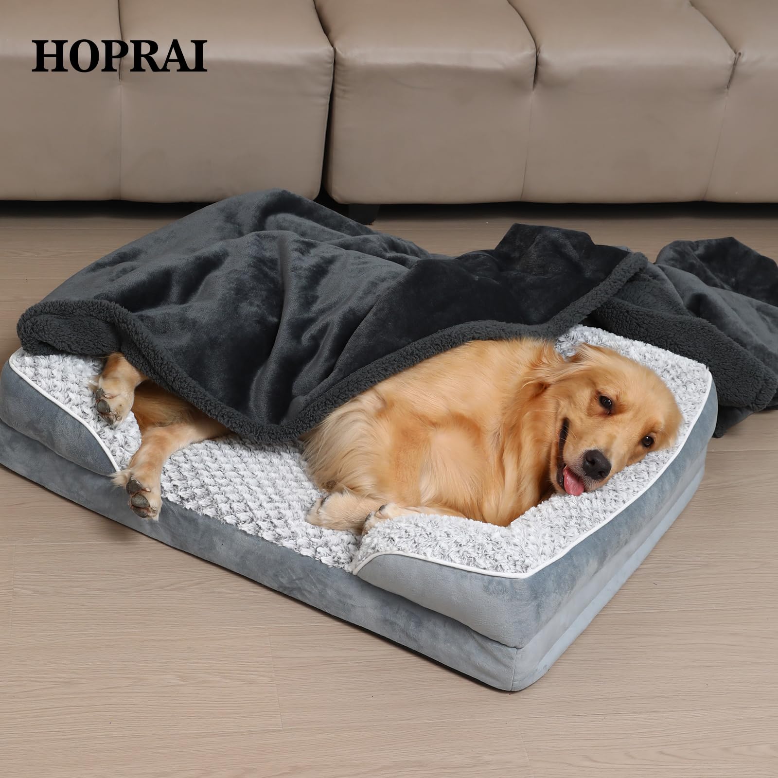 HOPRAI dog blanket machine-washable for easy cleanup after adventures.