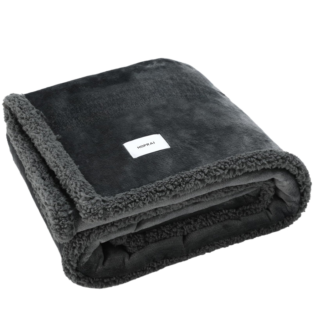 HOPRAI dog blanket waterproof reversible design protects furniture and keeps pets comfy on couch.