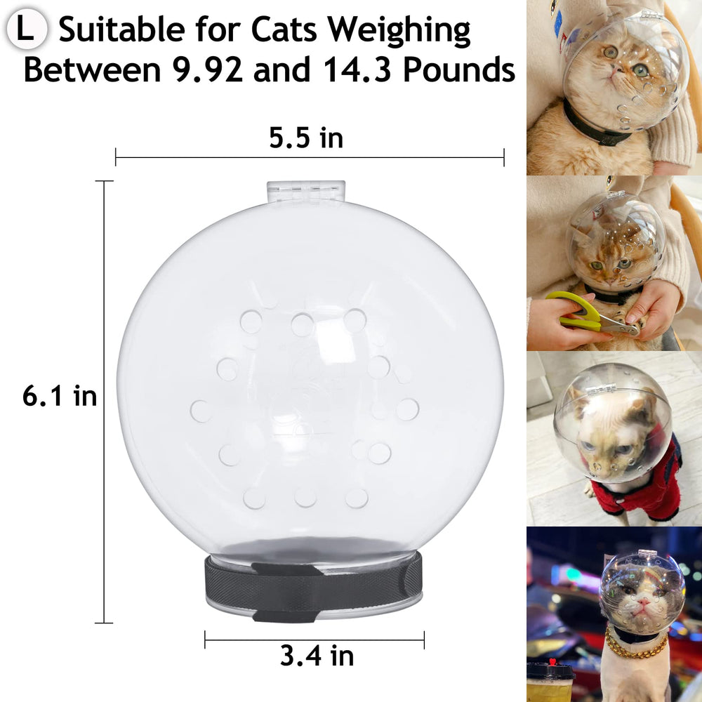 Hoqqf cat helmet measurement guide shows neck sizing for comfort