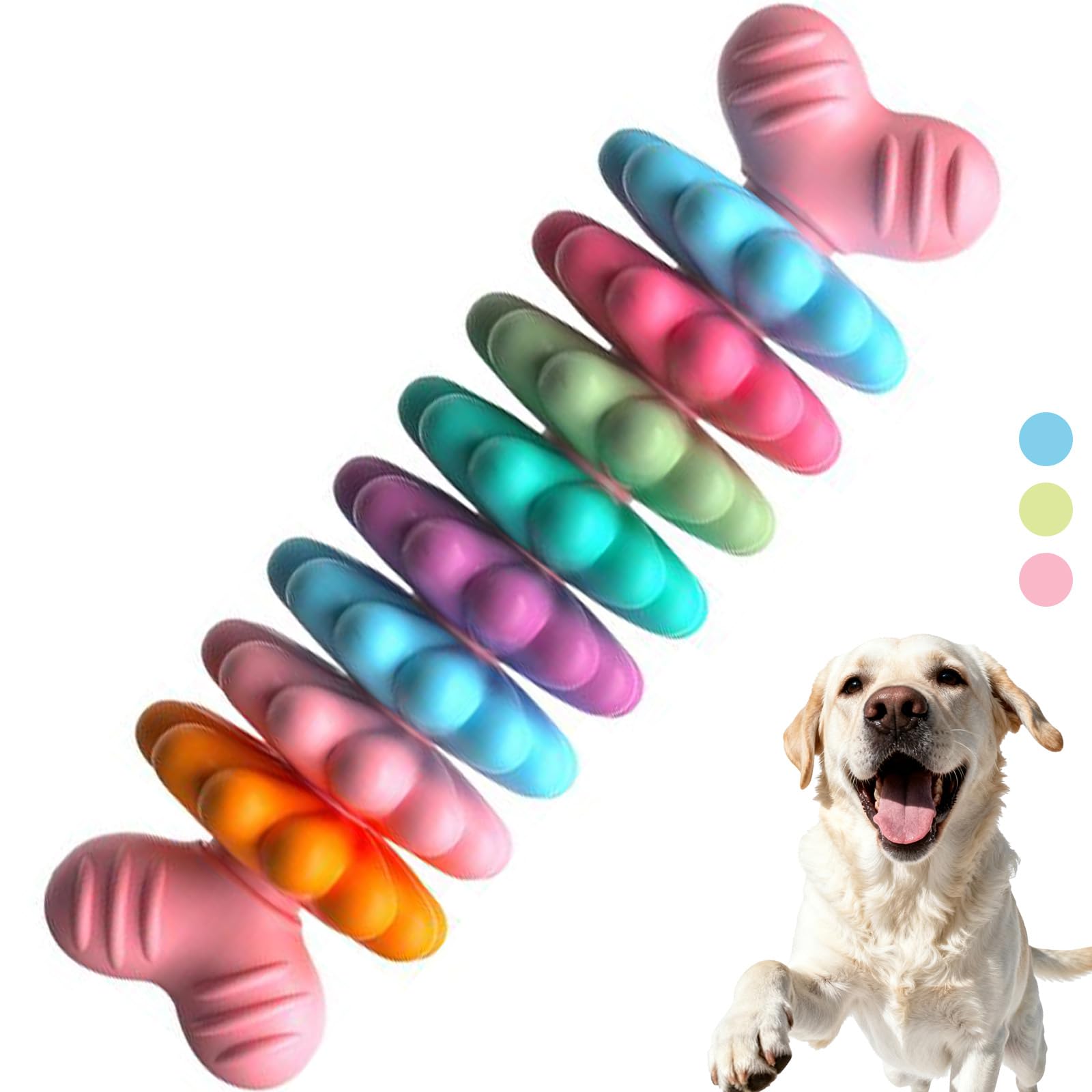 HORIBND puppy teething toy bone-petal design promotes interactive chewing for teething.