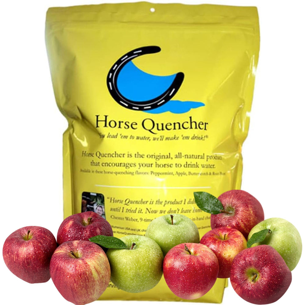 Horse Quenchers apple-flavored hydration bag promotes hydration during workouts.