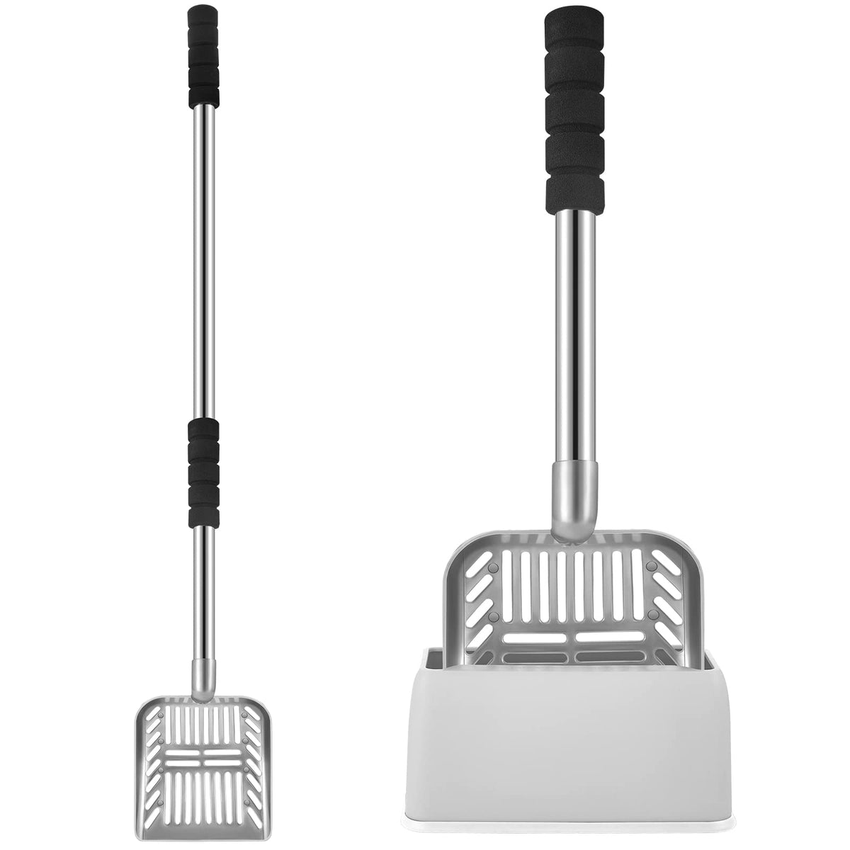 Hortsun 32 inch cat litter scooper long handle for easy cleaning