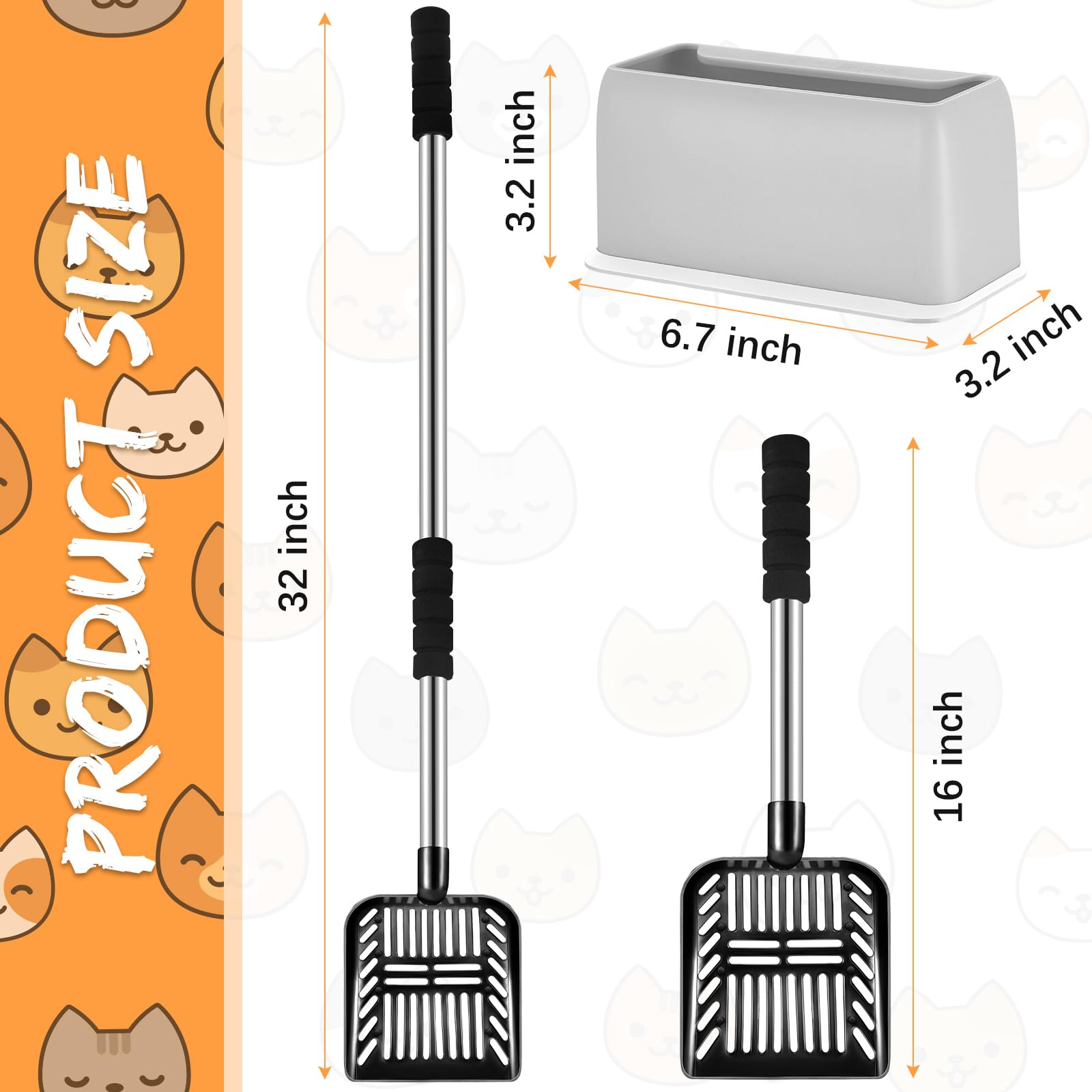 Hortsun cat scoop holder ABS base keeps tools clean and organized.