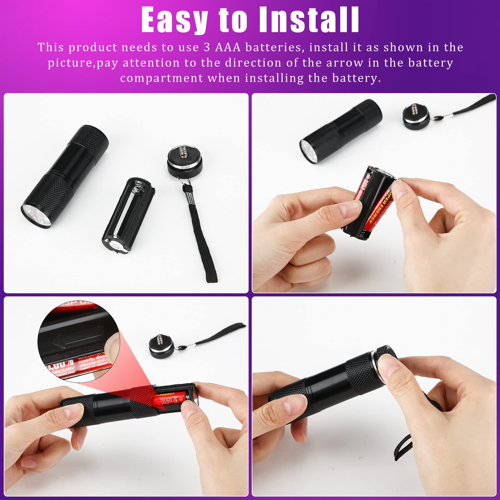 Hortsun mini-size 3.4 x 1.02 inches pocket friendly UV wand