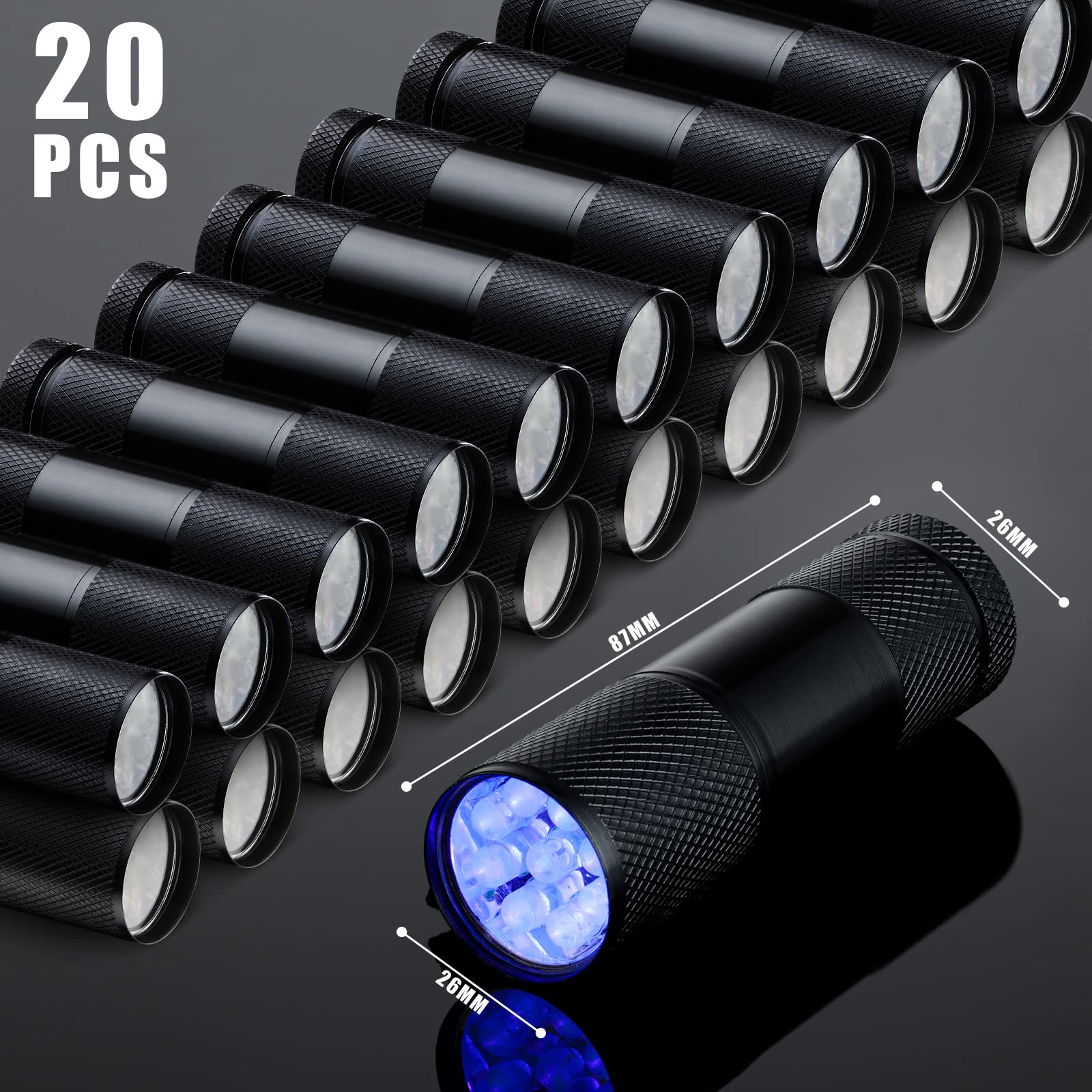 Hortsun UV flashlight with metal body aluminum design for durable use