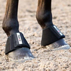 HORZE All Purpose Bell Boots S closeup, durable protection with neoprene-and-faux-leather fit