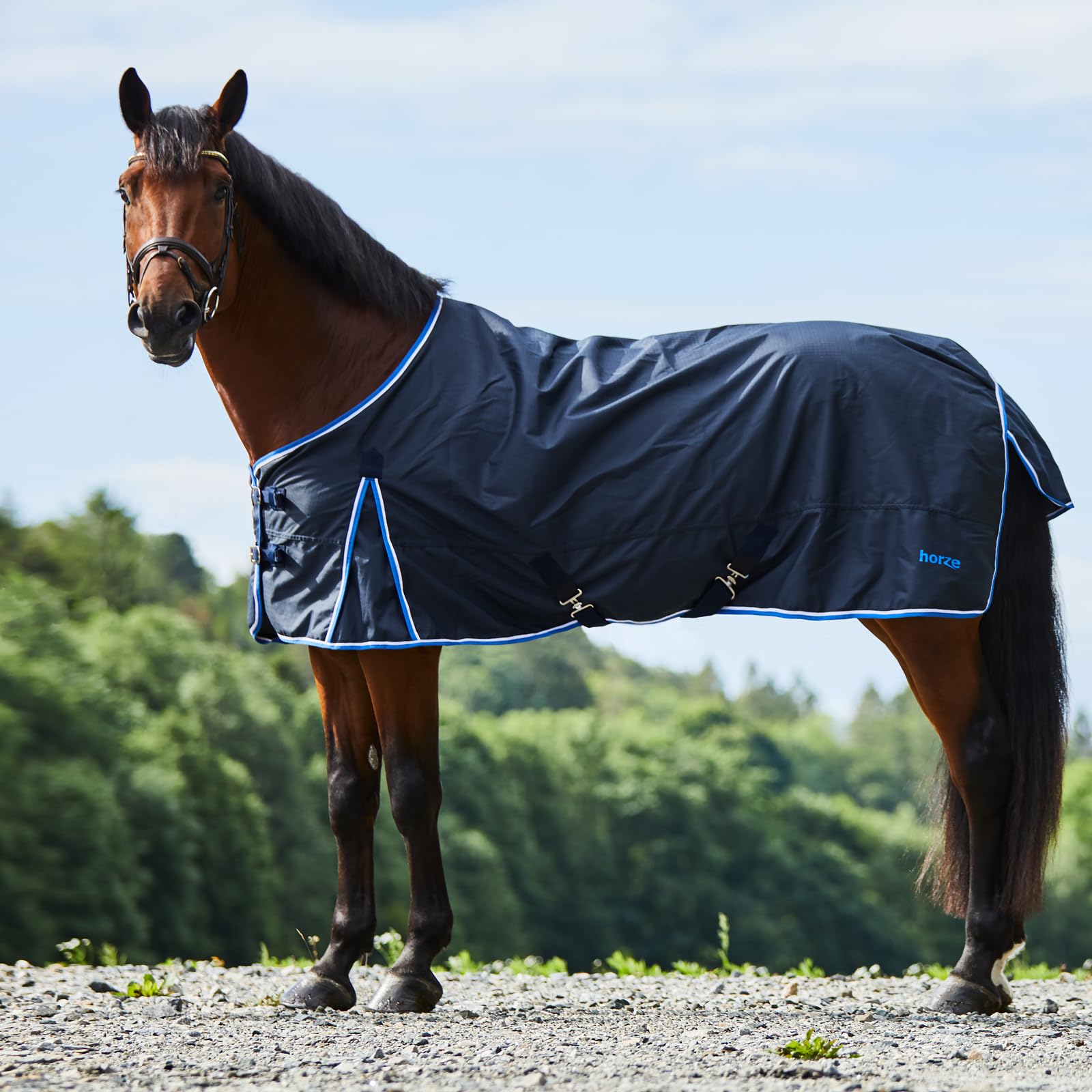 HORZE Glasgow blanket close-up of durable ripstop fabric and waterproof surface.