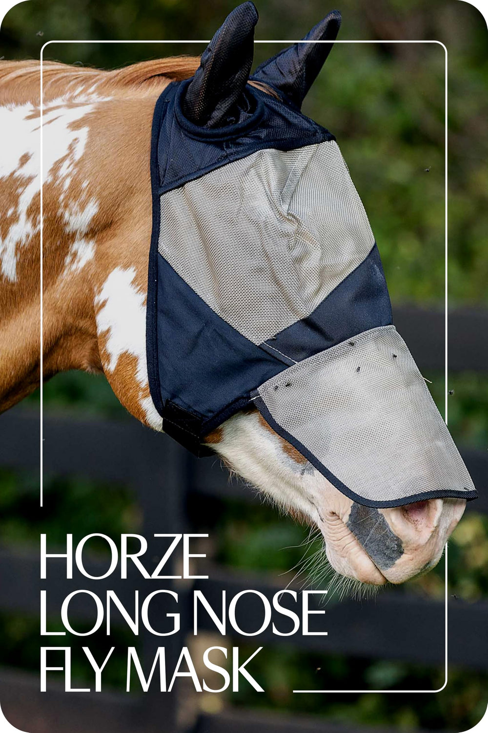 HORZE horse fly mask three-hole cap protects forelock comfortably.