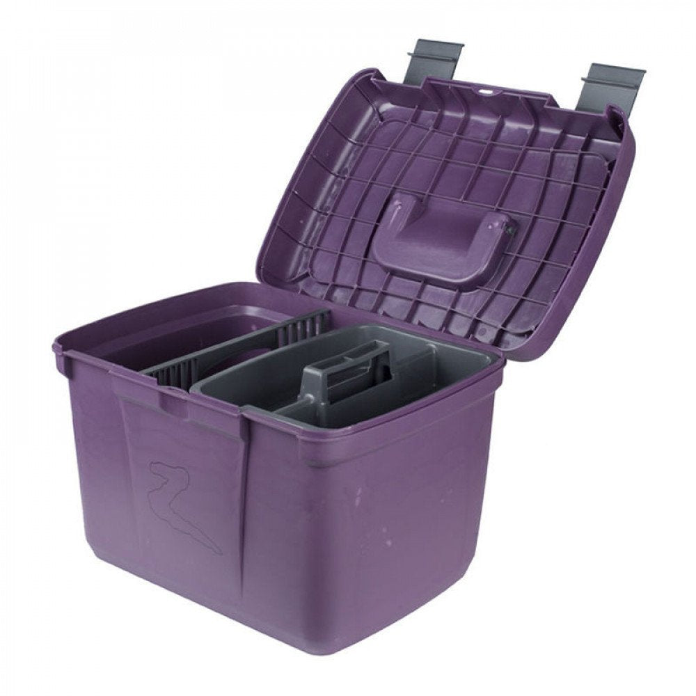 HORZE grooming box non slip lid enables safe stepping and secure storage at shows