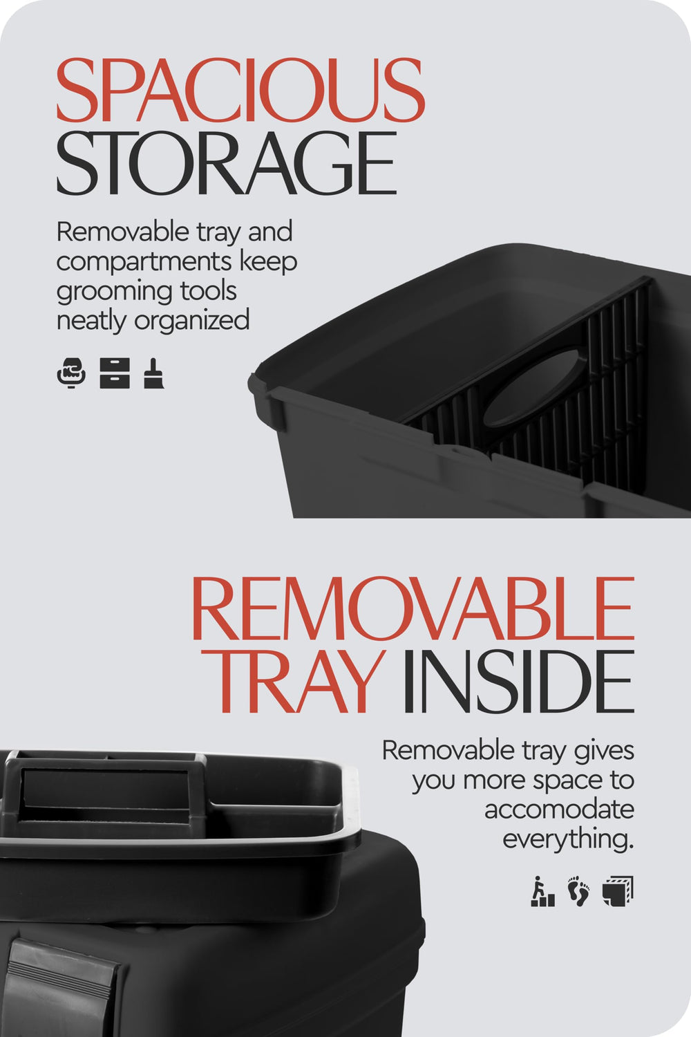 HORZE Smart Grooming Box snap closures secure tools for shows