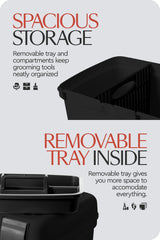 HORZE Smart Grooming Box snap-closures secure tools for travel and shows.