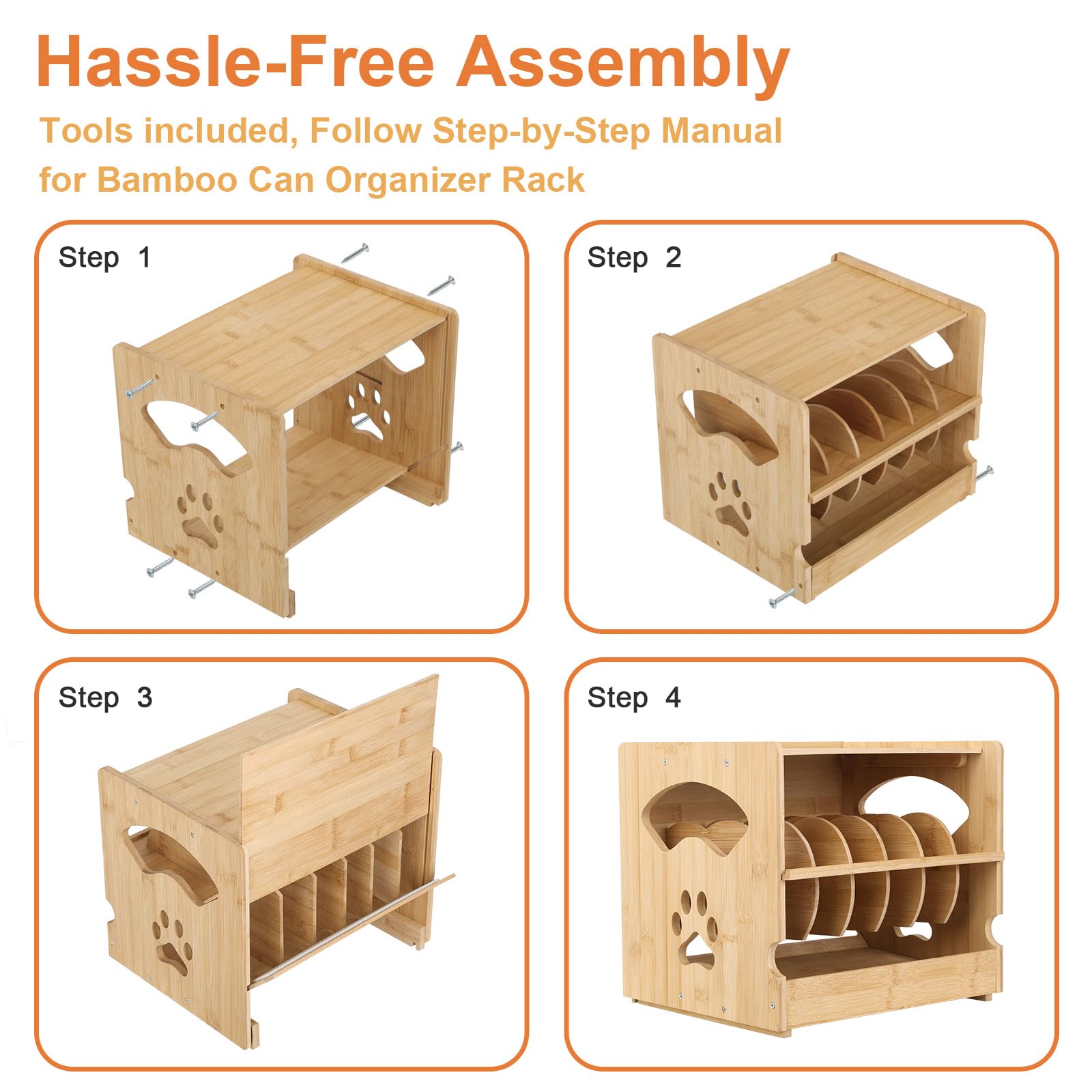 HOSASSPER compact kitchen storage keeping cans tidy and accessible