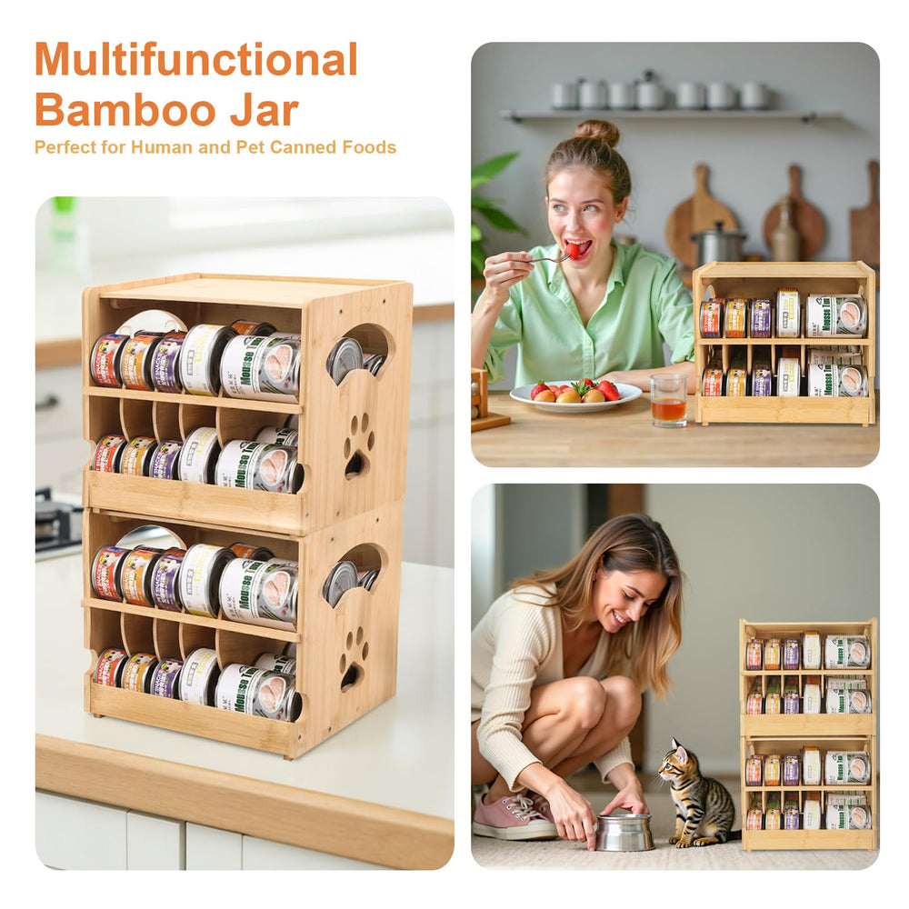 HOSASSPER durable bamboo design supporting heavy can storage