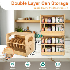 HOSASSPER stackable can organizer holding 42 cans for organized pantry