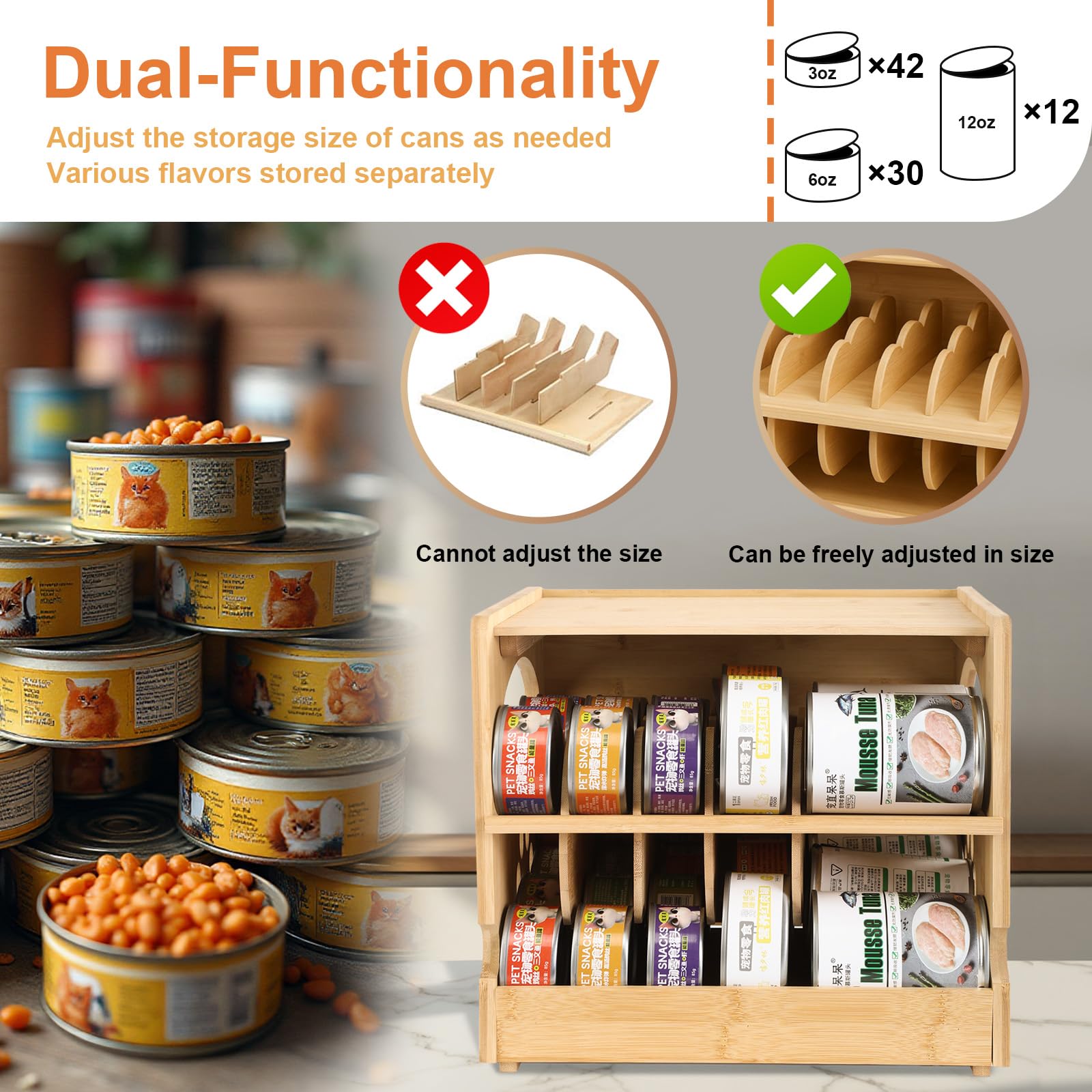 HOSASSPER versatile storage for fridge, cabinet, and counter spaces