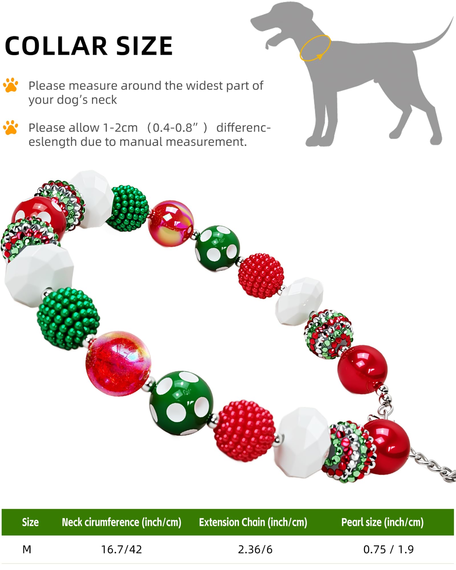 Hosiwei beaded collar for 19mm beads enhances holiday photos and memories
