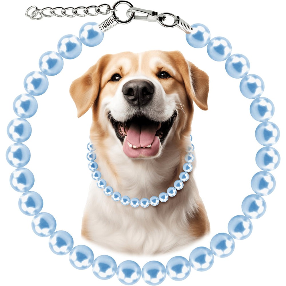 Hosiwei Chunky Pearl Dog Necklace with 19mm pearls for a bold large-dog look