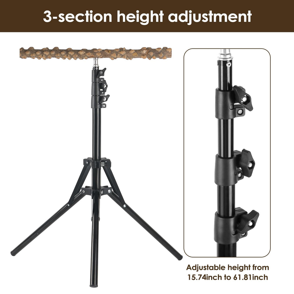 HOSUKKO bird perch stand metal tripod provides sturdy stability during training