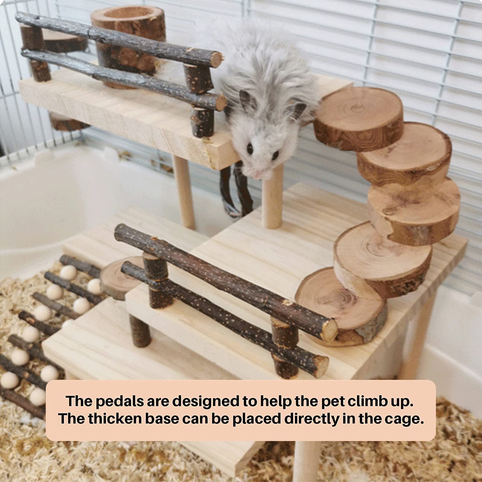 HOSUKKO natural wood texture close-up highlights smooth surface safe for curious nibbling.