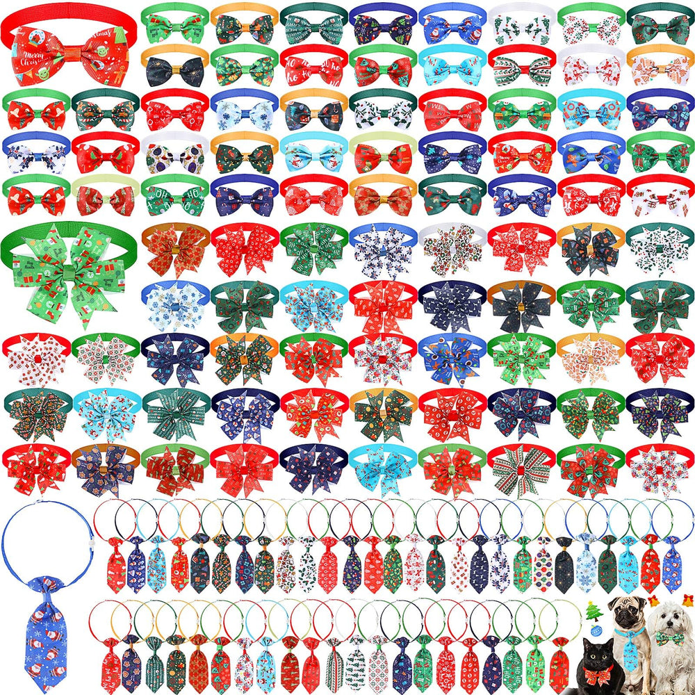 Hosuly 150-pcs Christmas bowknot collars packaging for gifting and storage